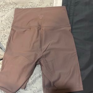 TNA 7 inch taupe biker shorts